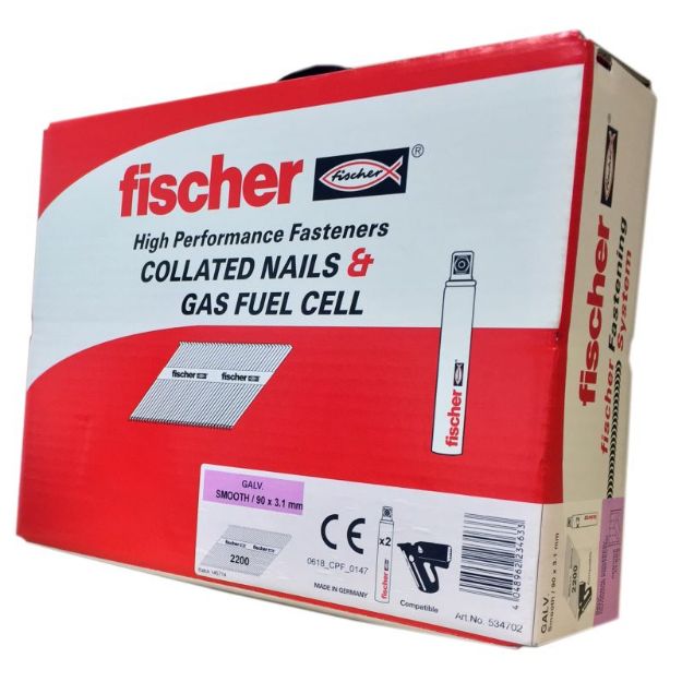 Picture of Fischer Ringshank Nail Galv - 2.8x63 [Box/3300] +Gas