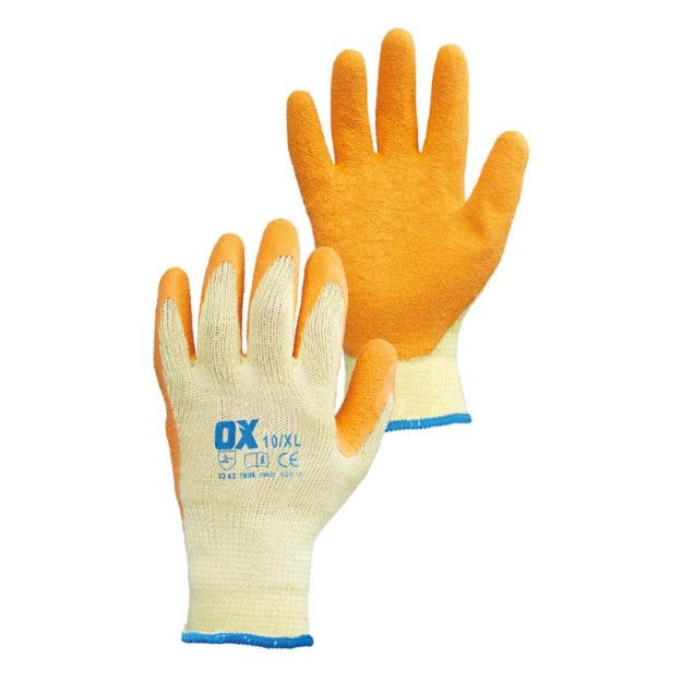 Picture of Gloves Latex Grip Ox Orange - Size 8 M