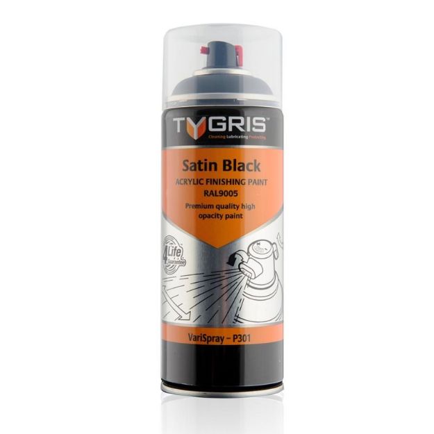 Picture of Tygris Spray Paint Satin Black RAL 9005 - 400ml