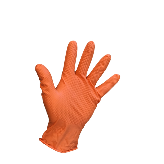 Picture of Nitrile Grip Gloves Orange - Size 10 XL [Box/90]