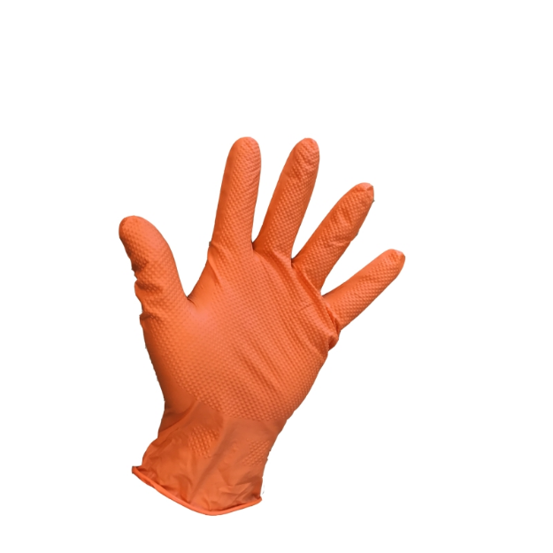 Picture of Nitrile Grip Gloves Orange - Size 9 L [Box/90]