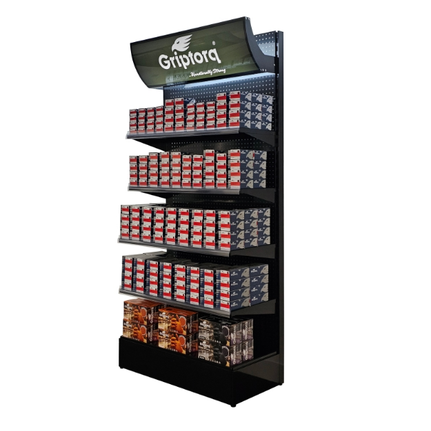 Picture of Display Stand Black with LightBox Shelf 1000 W x 2200 H x 500mm D