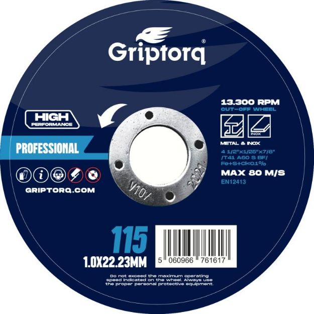 Picture of Metal Cutting Disc Thin - 115x1.0x22 Professional Griptorq [25]